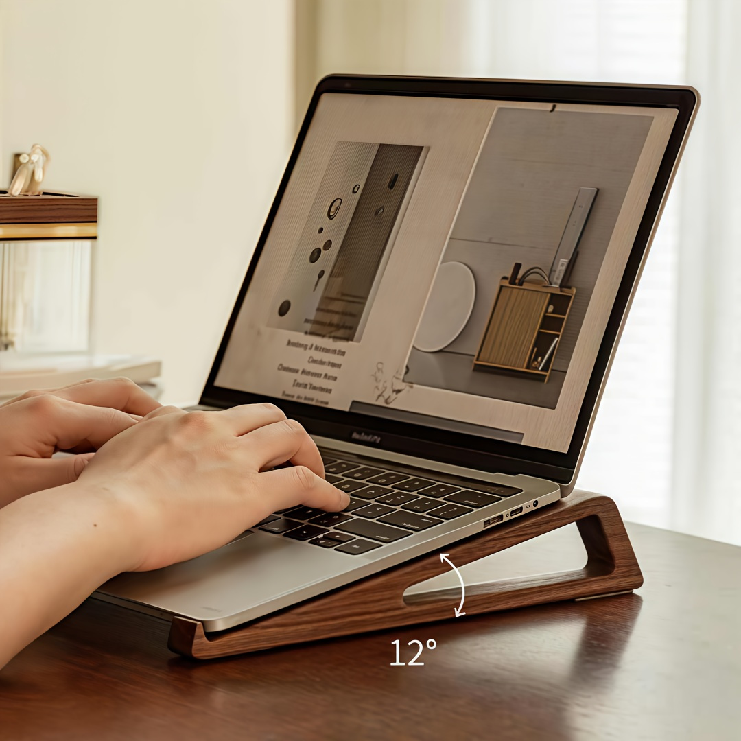 Laptop Accessories All In One - Dudukan Laptop Kayu Lipat Portabel -