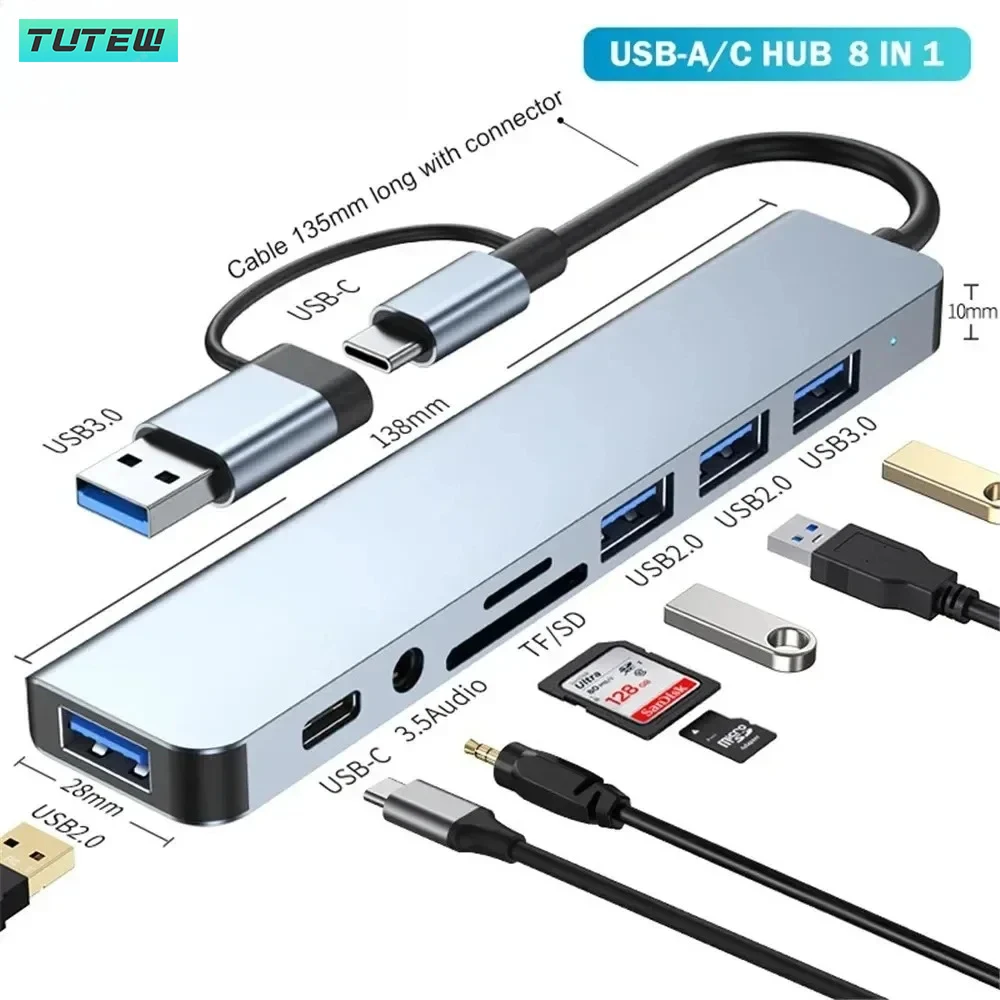 Laptop Accessories Hub - Hub USB C 8 in 1,