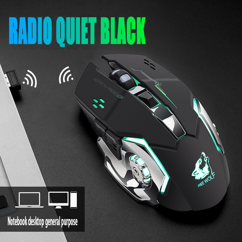 Laptop Electronics Accessories - Wolf X8 Mouse Gaming tanpa kabel,