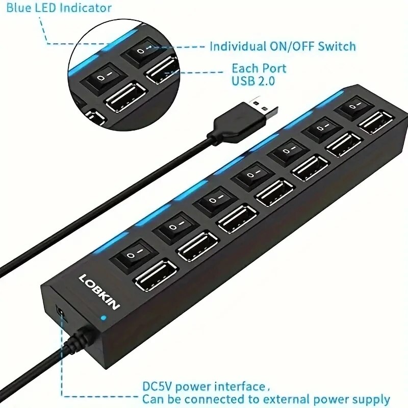 HUB 4/7 kecepatan tinggi 2.0 p - Laptop Accessories Hub ulasan dan harga
