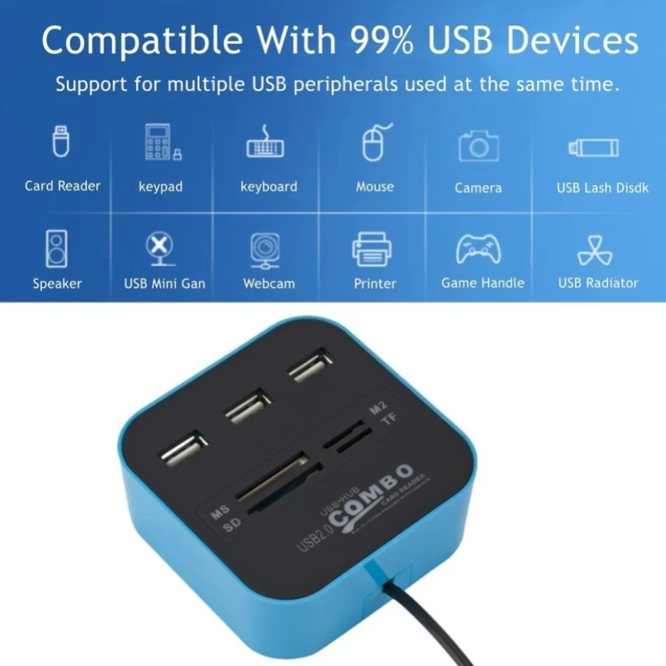 3 Port USB 2.0 Hub Combo USB P - Laptop Accessories All In One ulasan dan harga