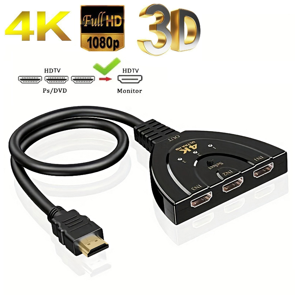 4K X 2K 3 Port HDTV saklar yan - Laptop Accessories Hub ulasan dan harga