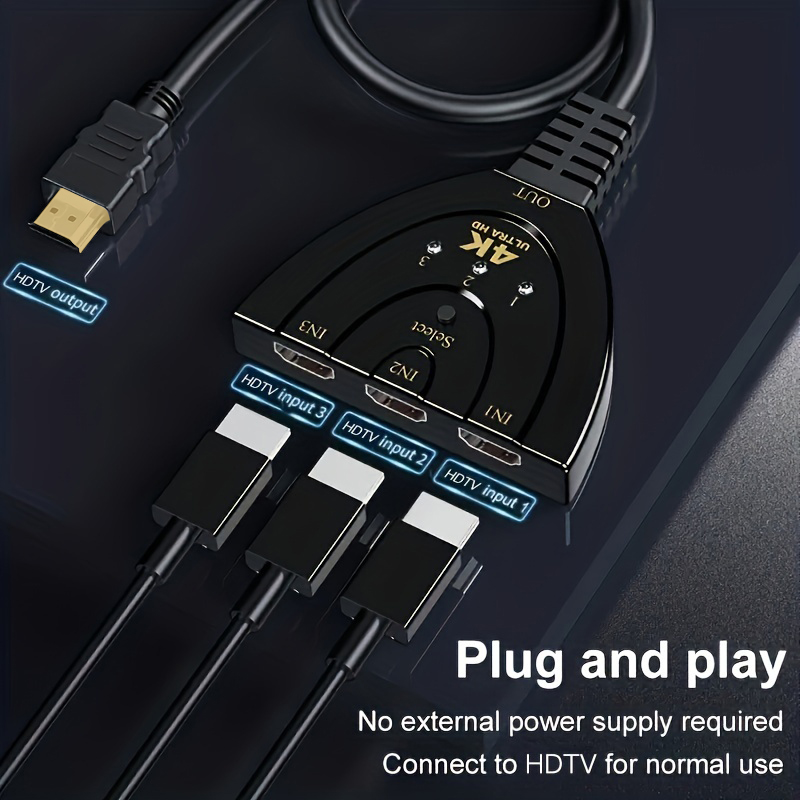 4K X 2K 3 Port HDTV saklar yan - Laptop Accessories Hub ulasan dan harga
