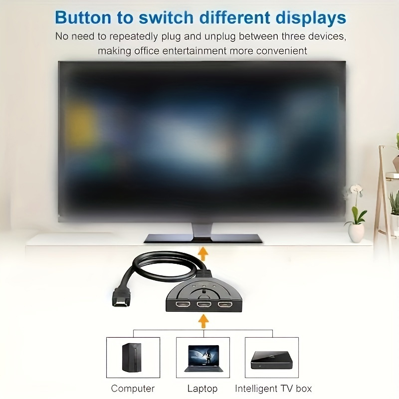 4K X 2K 3 Port HDTV saklar yan - Laptop Accessories Hub ulasan dan harga