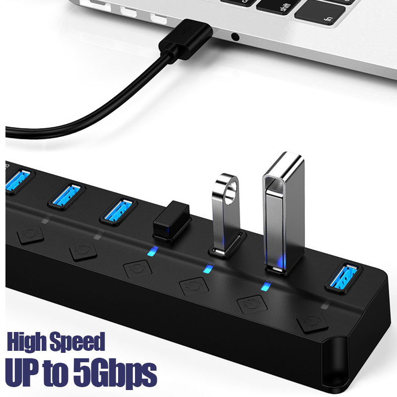 Adaptor Daya USB 3.0 4/7 Port  - Laptop Accessories Hub ulasan dan harga
