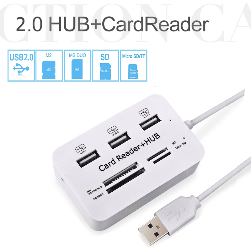 USB Hub 2.0 3 port Slot pembac - Laptop Accessories All In One ulasan dan harga