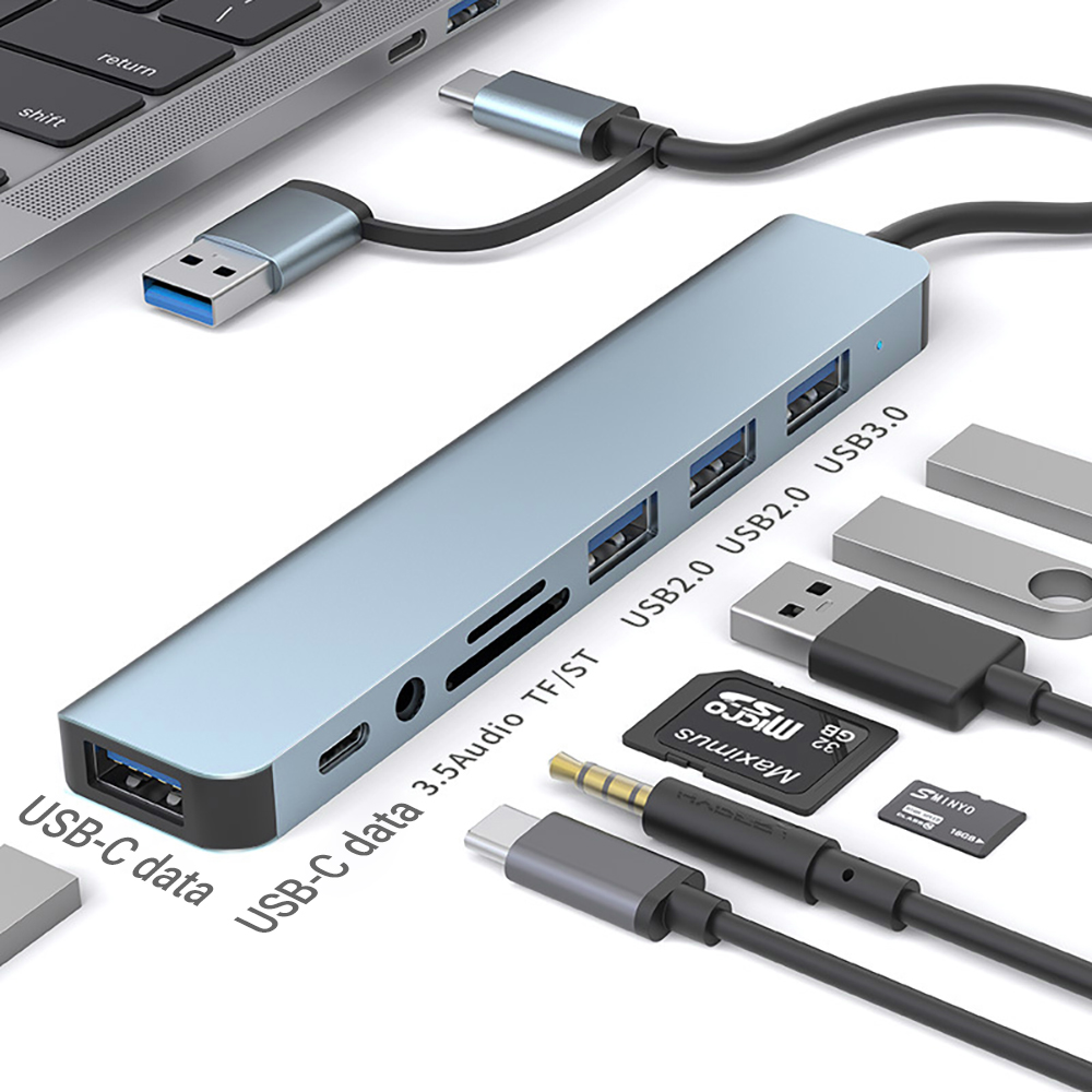 Stasiun Docking USB 9-in-1 Dua - Laptop Accessories All In One ulasan dan harga