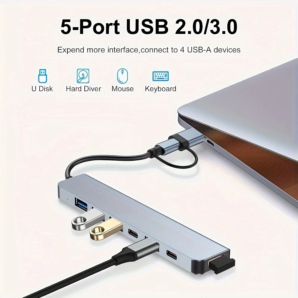 2 In 1 USB3.0 Hub 7 Port Tipe  - Laptop Accessories Hub ulasan dan harga