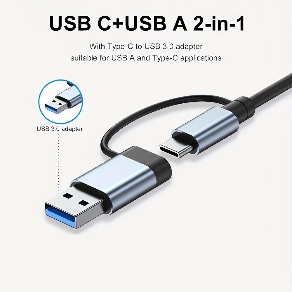 2 In 1 USB3.0 Hub 7 Port Tipe  - Laptop Accessories Hub ulasan dan harga