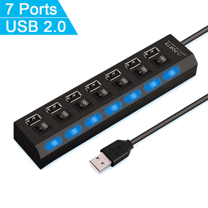 Pemisah Hub USB 2.0 7 Port unt - Laptop Accessories Hub ulasan dan harga